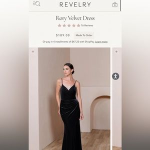 Reverly Rory Black Velvet Dress